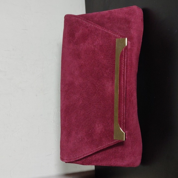 Vintage Burgundy Suede Convertible Clutch Bag - Picture 3 of 4